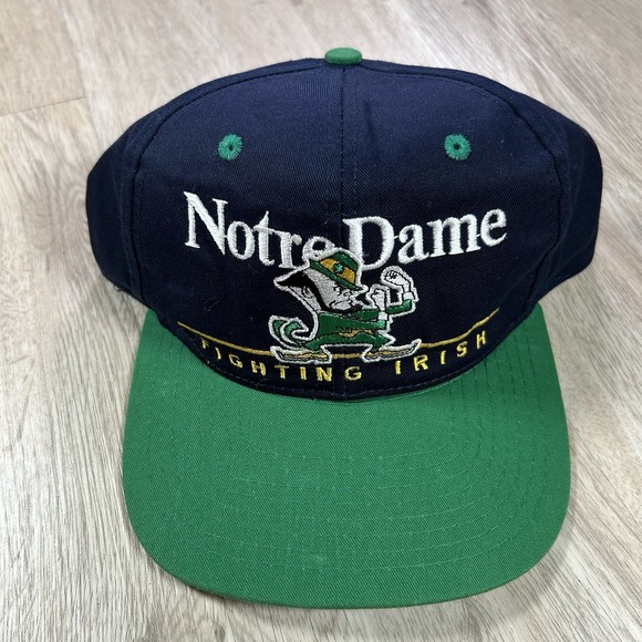 twins enterprise Other - VTG Notre Dame Fighting Irish Snapback Hat Twins Enterprise Blue Green Cap